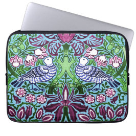 William Morris Folk Art Birds Bloemen Eikels Laptop Sleeve