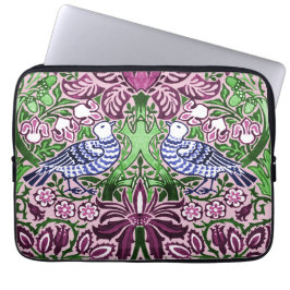 William Morris Folk Art Birds Bloemen Eikels Laptop Sleeve