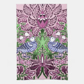 William Morris Folk Art Birds Bloemen Eikels Theedoek (Verticaal)