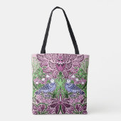 William Morris Folk Art Birds Bloemen Eikels Tote Bag (Achterkant)