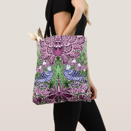 William Morris Folk Art Birds Bloemen Eikels Tote Bag