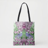 William Morris Folk Art Birds Bloemen Eikels Tote Bag (Voorkant)