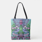 William Morris Folk Art Birds Bloemen Eikels Tote Bag (Achterkant)