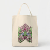 William Morris Folk Art Birds Bloemen Eikels Tote Bag (Voorkant)