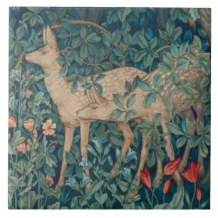 William Morris Forest Deer Floral Tegeltje