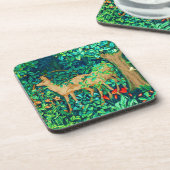 William Morris Forest Deer Tapestry Print Bier Onderzetter (Linkerzijde)