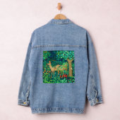 William Morris Forest Deer Tapestry Print Denim Jacket (Hangar)