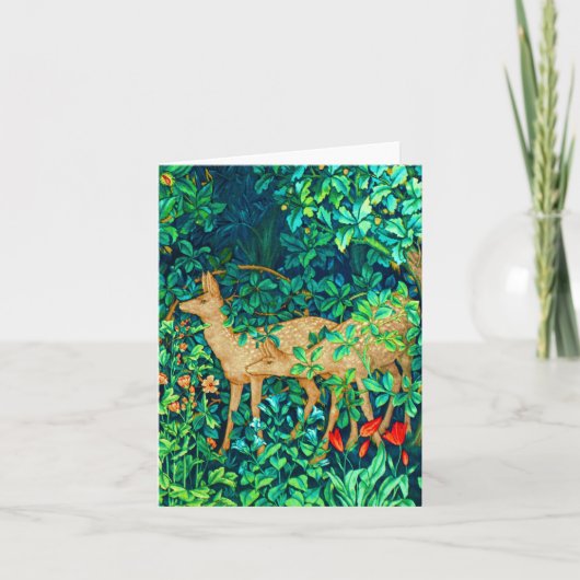 William Morris Forest Deer Tapestry Print Kaart (Voorkant)