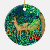 William Morris Forest Deer Tapestry Print Keramisch Ornament (Achterkant)