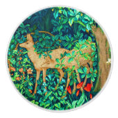 William Morris Forest Deer Tapestry Print Keramische Knop (Voorkant)