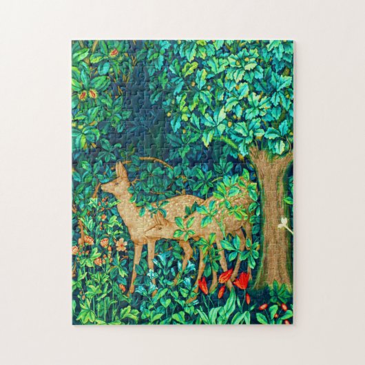 William Morris Forest Deer Tapestry Print Legpuzzel (Verticaal)
