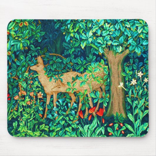 William Morris Forest Deer Tapestry Print Muismat (Voorkant)