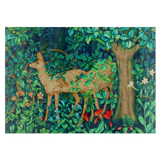 William Morris Forest Deer Tapestry Print Snijplank (Voorkant)