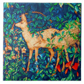 William Morris Forest Deer Tapestry Print Tegeltje (Voorkant)