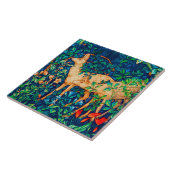 William Morris Forest Deer Tapestry Print Tegeltje (Zijkant)