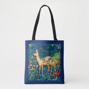 William Morris Forest Deer Tapestry Print Tote Bag