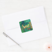 William Morris Forest Deer Tapestry Print Vierkante Sticker (Envelop)