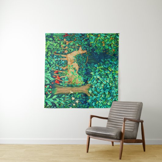 William Morris Forest Deer Tapestry Print Wandkleed (In Situ (horizontaal))