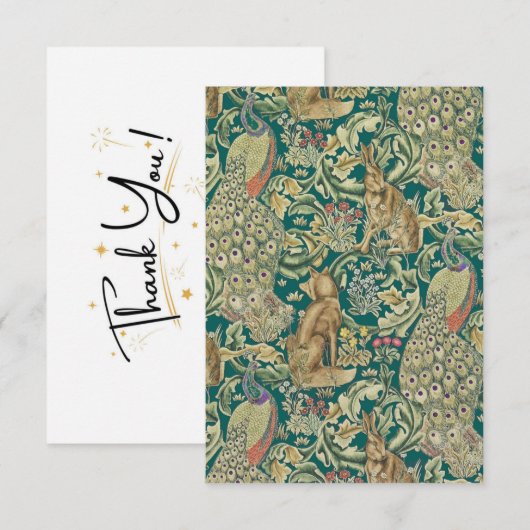 William Morris "Forest" Flat Thank You Card Bedankkaart (Voorkant / Achterkant)