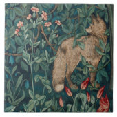 William Morris Forest Fox Floral Tegeltje (Voorkant)