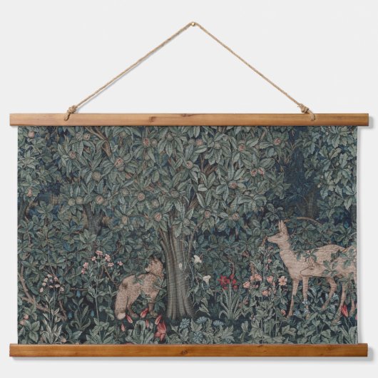 William Morris Forest Greenery Animals Bloemen Hangend Wandkleed (Voorkant)