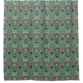William Morris Forest Groen Bloemendessin Behang Douchegordijn (Voorkant)