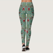 William Morris Forest Groen Bloemendessin Behang Leggings (Achterkant)