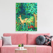 William Morris Forest Herten Tapestry Canvas (Insitu (Woonkamer))