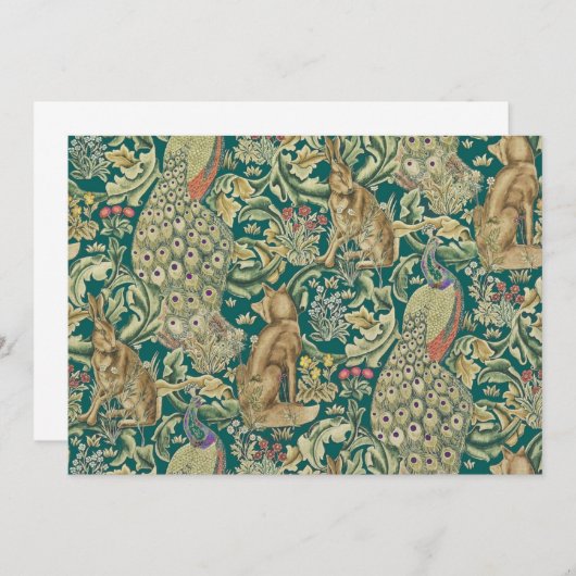 William Morris "Forest" Invitation Kaart (Voorkant / Achterkant)