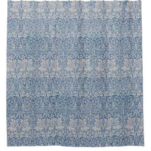 William Morris Forest Rabbit Bird Foliage Blue Douchegordijn