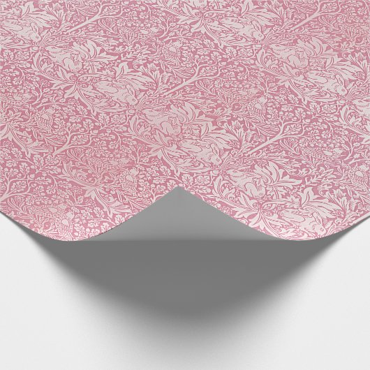 William Morris Forest Rabbit Bird Foliage Cadeaupapier (Hoek)