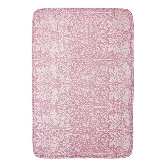 William Morris Forest Rabbit Bird Foliage Pink Badmat (Voorkant Verticaal)