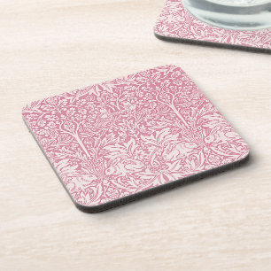William Morris Forest Rabbit Bird Foliage Pink Bier Onderzetter