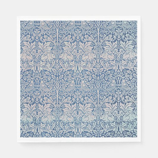 William Morris Forest Rabbit Bird Foliage Servet (Voorkant)