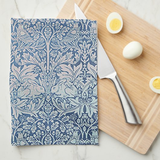  William Morris Forest Rabbit Bird Foliage Theedoek (Quarter Fold)