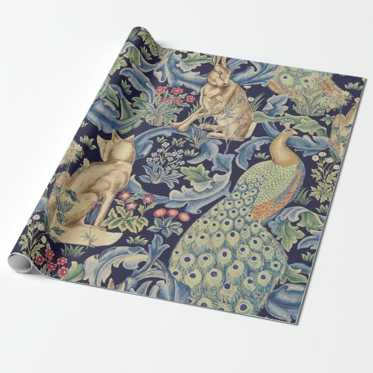 William Morris Forest Rabbit Cadeaupapier (Uitgerold)