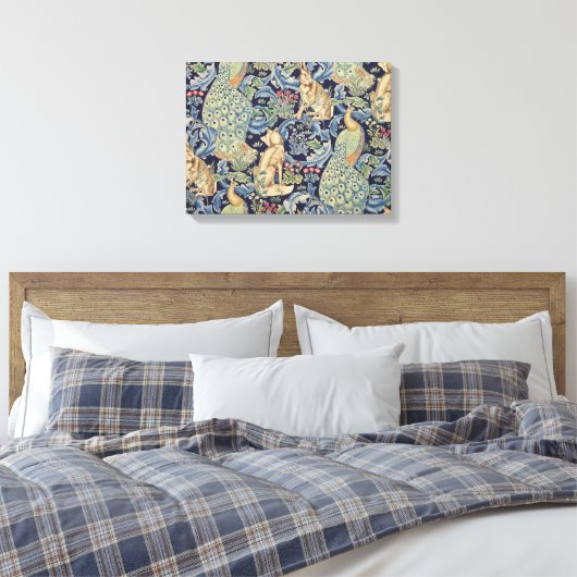 William Morris Forest Rabbit Canvas Afdruk (Insitu (Slaapkamer))