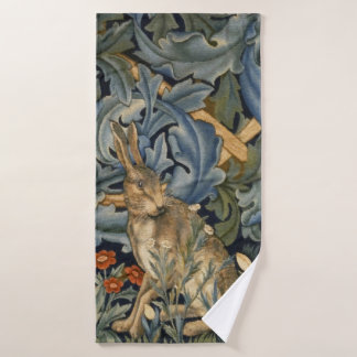 William Morris Forest Rabbit Floral Art Nouveau Badhanddoek
