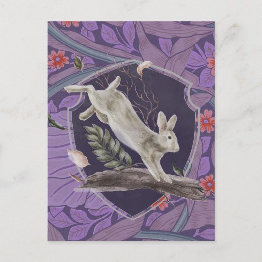 William Morris Forest Rabbit Floral Art Nouveau Briefkaart (Voorkant)