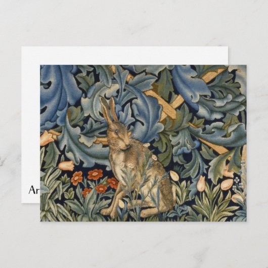 William Morris Forest Rabbit Floral Art Nouveau Briefkaart (Voorkant / Achterkant)