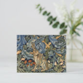 William Morris Forest Rabbit Floral Art Nouveau Briefkaart (Staand voorkant)