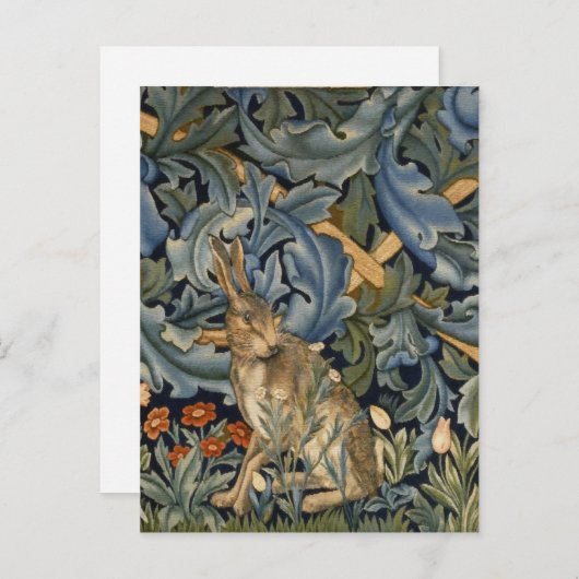 William Morris Forest Rabbit Floral Art Nouveau Briefkaart (Voorkant / Achterkant)