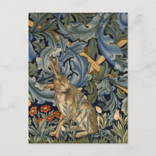 William Morris Forest Rabbit Floral Art Nouveau Briefkaart (Voorkant)