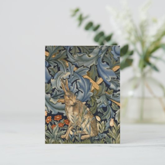 William Morris Forest Rabbit Floral Art Nouveau Briefkaart (Staand voorkant)