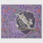William Morris Forest Rabbit Floral Art Nouveau Cadeaupapier (Vlak)