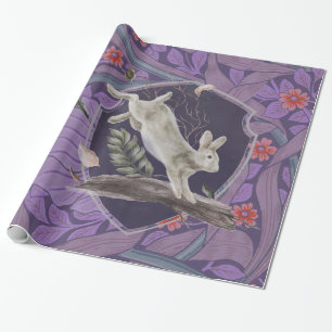 William Morris Forest Rabbit Floral Art Nouveau Cadeaupapier