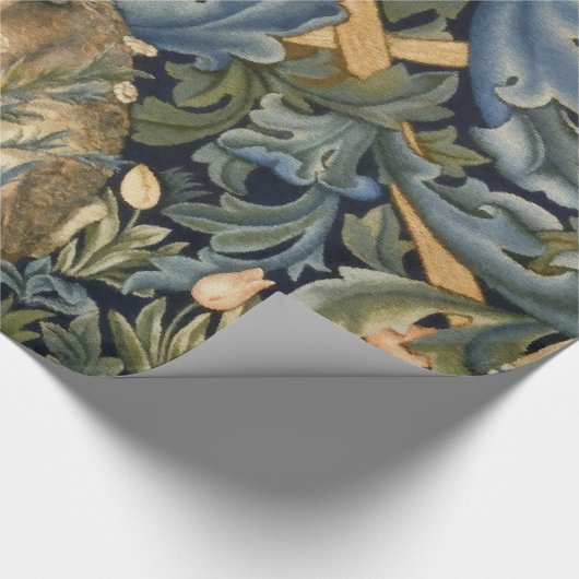 William Morris Forest Rabbit Floral Art Nouveau Cadeaupapier (Hoek)