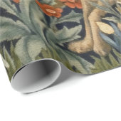 William Morris Forest Rabbit Floral Art Nouveau Cadeaupapier (Rol Hoek)