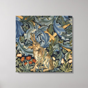 William Morris Forest Rabbit Floral Art Nouveau Canvas Afdruk