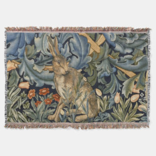 William Morris Forest Rabbit Floral Art Nouveau Deken